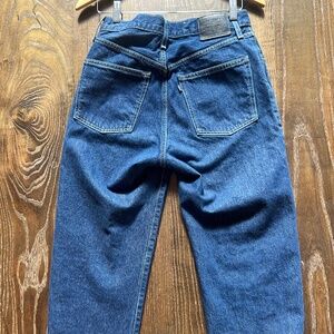 Levi’s Made & Crafted Cropped Barrel Jeans, Dark Blue, 26